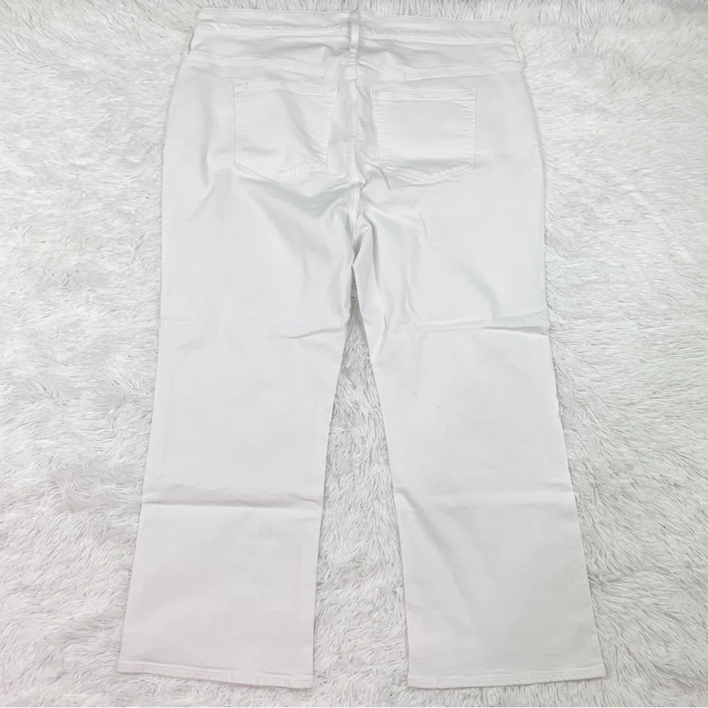 J Crew high rise‎ Slim demi-boot jean in white wash flared leg